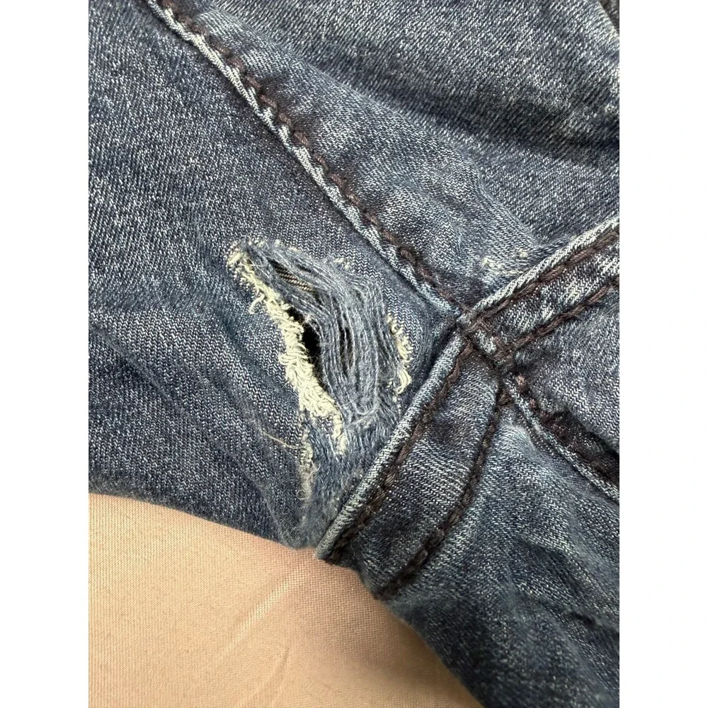 True Religion Ricky Relaxed Straight Jeans Mens 38 Blue Denim Flap Pocket READ